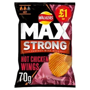 Walkers Max Strong Hot Chicken Wings 15 x 70g